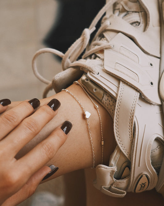 Браслет Двошаровий посріблений браслет на ногу Silver - Kashimir.me Taton.shop