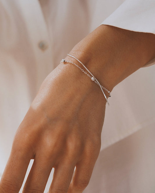 Браслет Подвійний срібний браслет з кульками - Kashimir.me Taton.shop