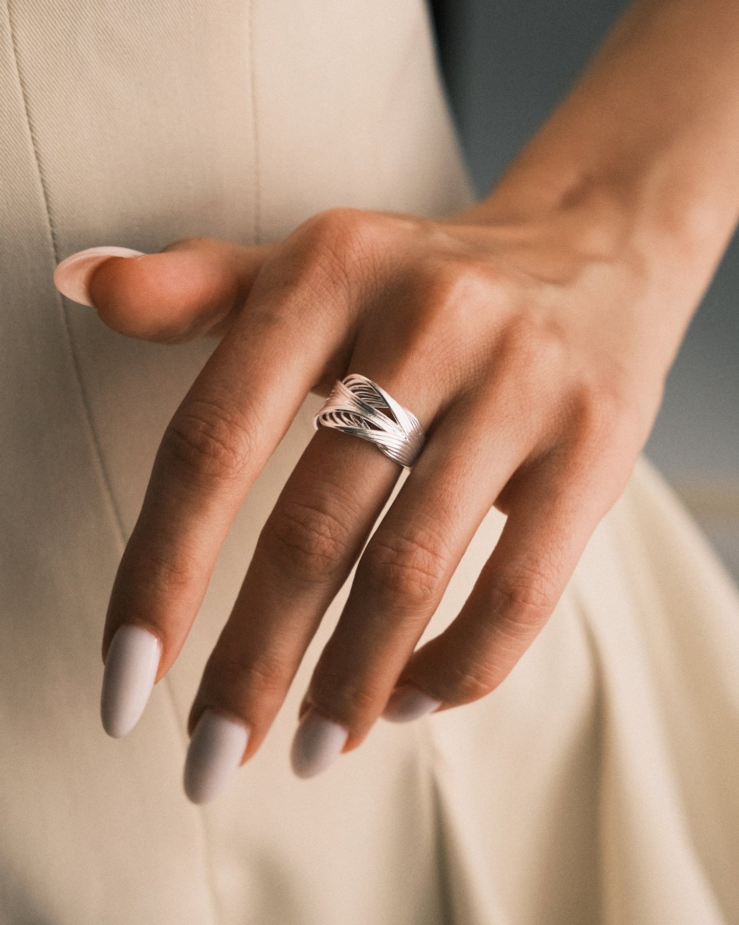 Каблучка «Лінії Магнетизму» — срібне покриття, регульована З регулюванням - Kashimir.me Taton.shop