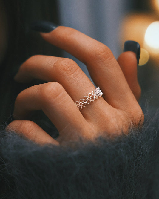 Каблучка Посріблені мереживні кільця Ніжність та Романтика Ніжність - Kashimir.me Taton.shop