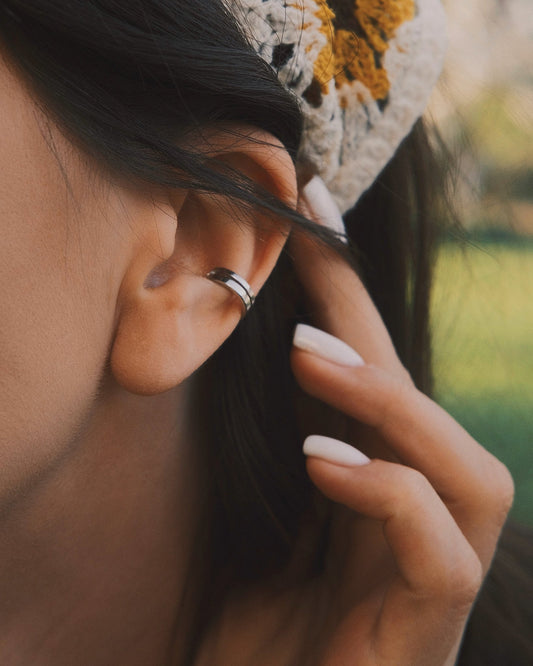 Каф Срібний каф «Подвійна Лінія» 925 | сережка без проколу - Kashimir.me Taton.shop