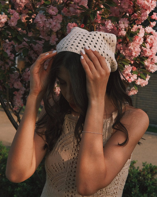 Хустка Бежева вʼязана косинка 🌞 - Kashket.me Taton.shop