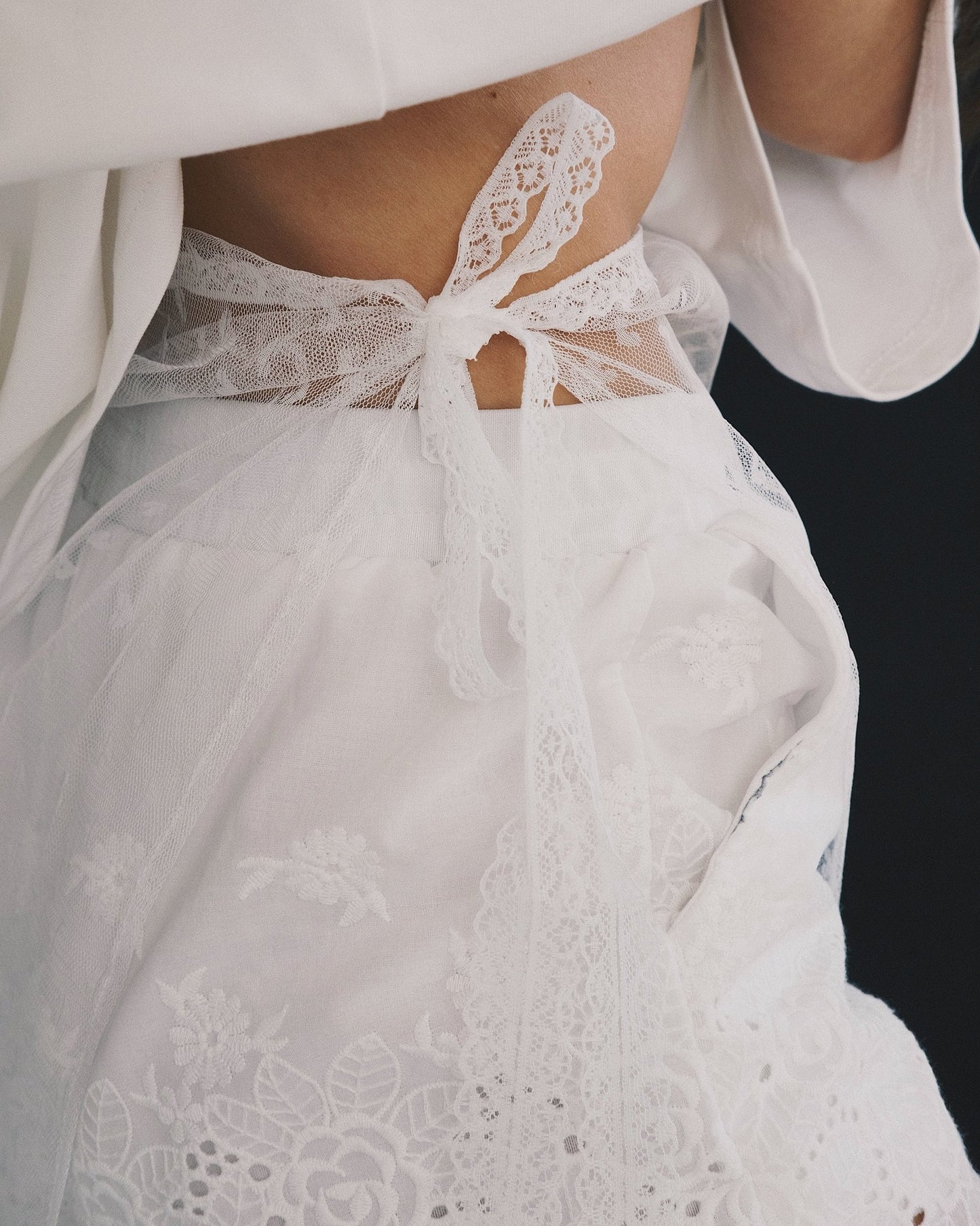 Хустка Фартушок - оверскерт (Mesh Lace Apron) Black Крапка - Kashket.me Taton.shop