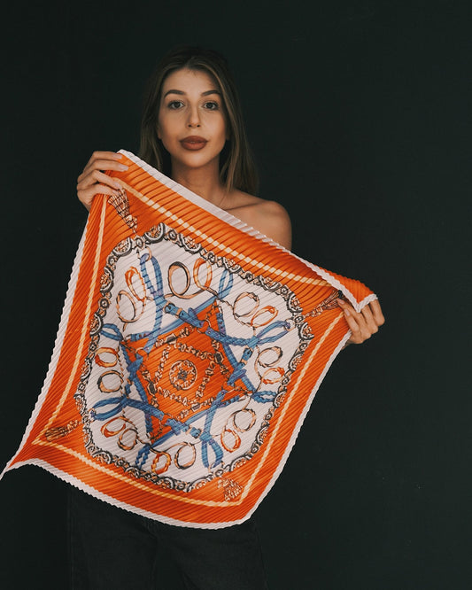 Хустка Плісеровані сатинові хустинки з унікальними принтами — яскравий тренд Смужки - Kashket.me Taton.shop