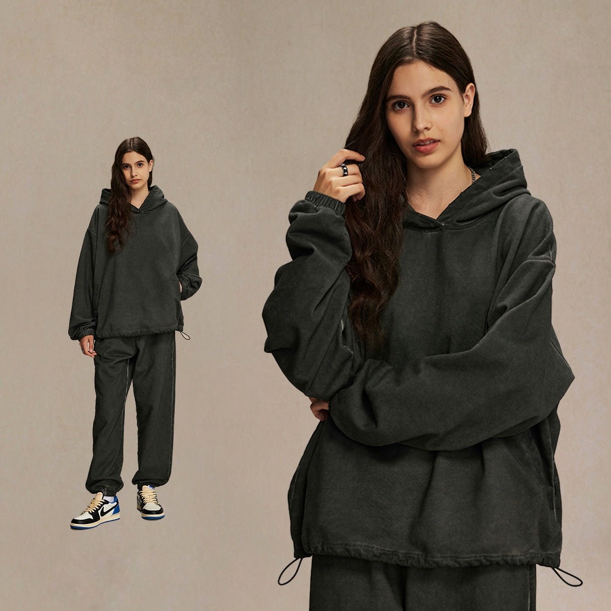 Hoodies Оверсайз Худі з ефектом СТО Gray S - Tsupkyi (Цупкий) Taton.shop
