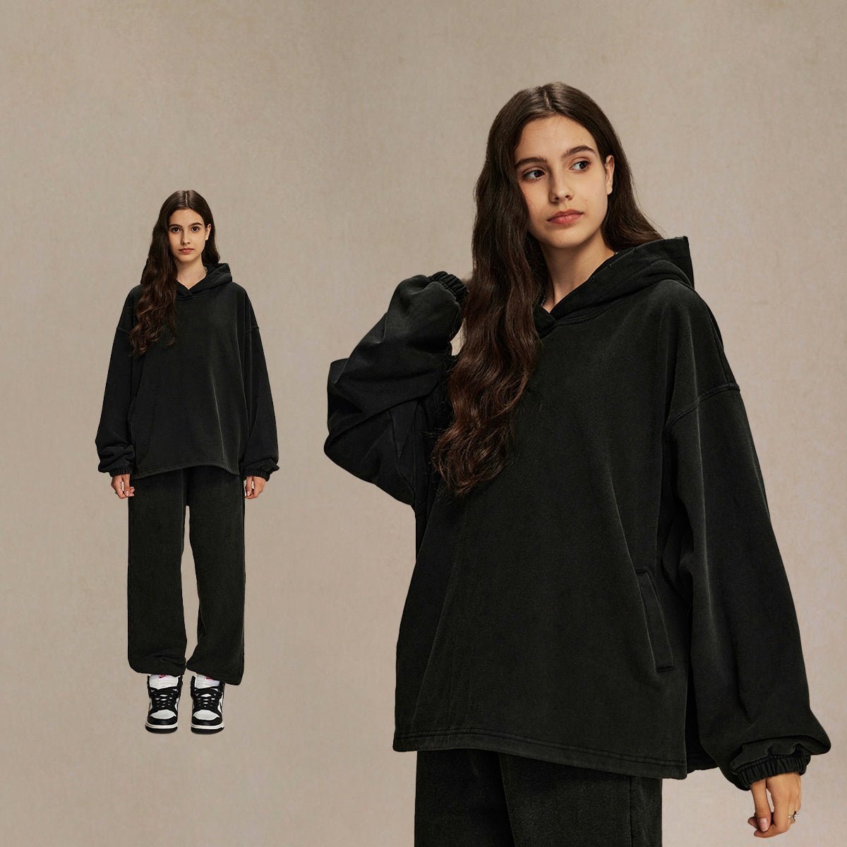 Hoodies Оверсайз Худі з ефектом СТО Black S - Tsupkyi (Цупкий) Taton.shop