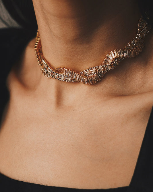 Підвіска Кольє - чокер “Twist Luxe” сріблястий / золотистий Silver - Kashimir.me Taton.shop