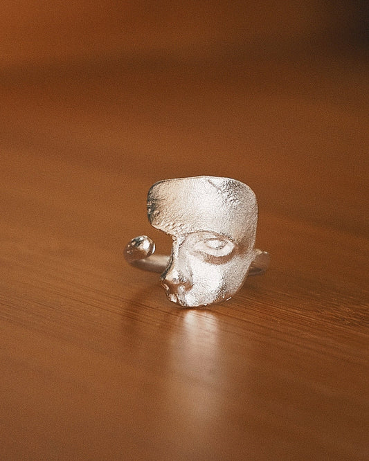 Посріблена каблучка - обличчя — мистецтво в деталях - Kashimir.me Taton.shop