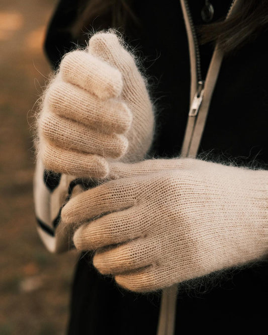Рукавички Перчатки з Ангорки 🐇 Беж - Kashket.me Taton.shop
