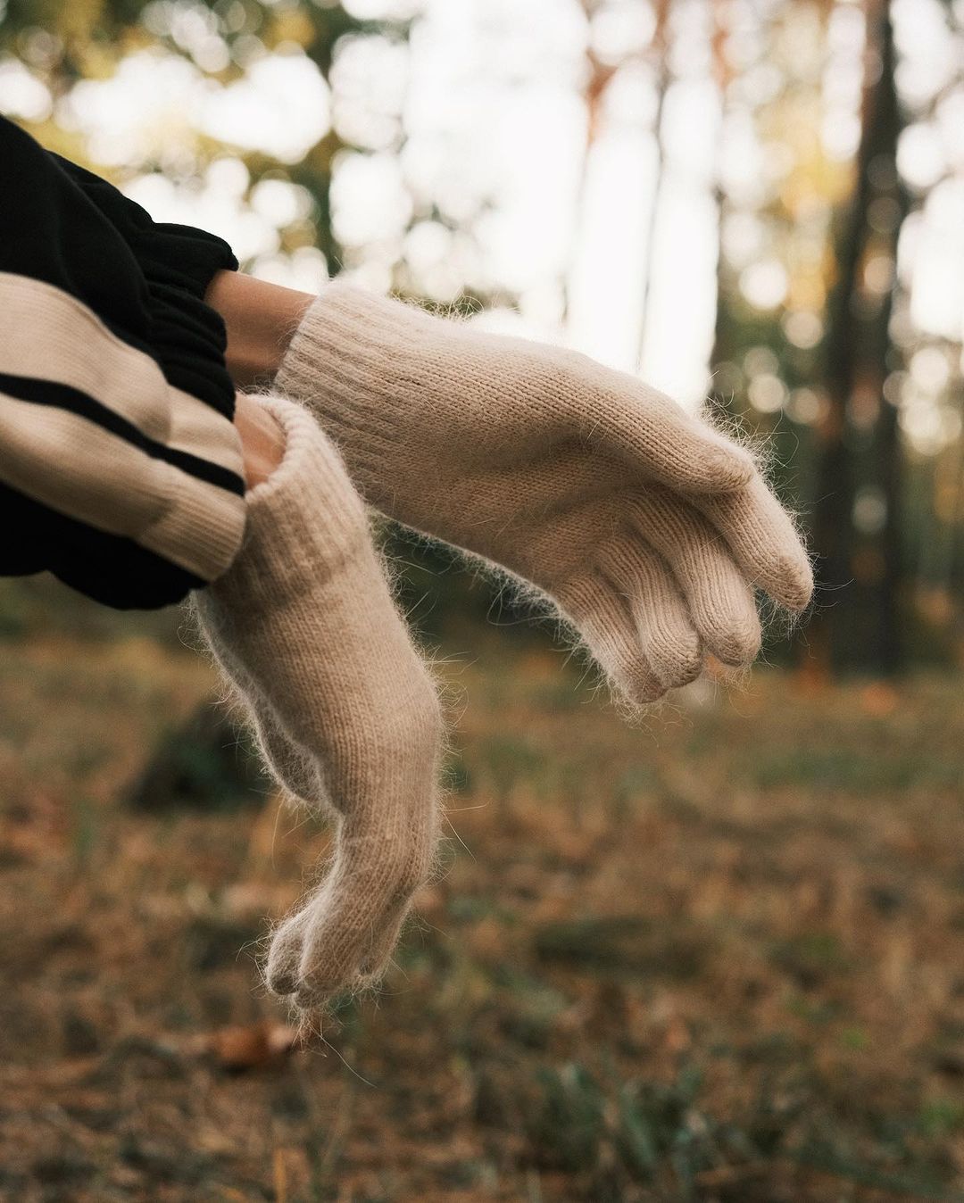 Рукавички Перчатки з Ангорки 🐇 Беж - Kashket.me Taton.shop