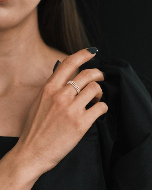 Каблучка S925 Срібна Кристалічна Сітка - Kashimir.me Taton.shop