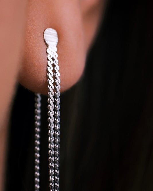 Сережки S925 Срібні довгі Сережки - Водоспад - Kashimir.me Taton.shop