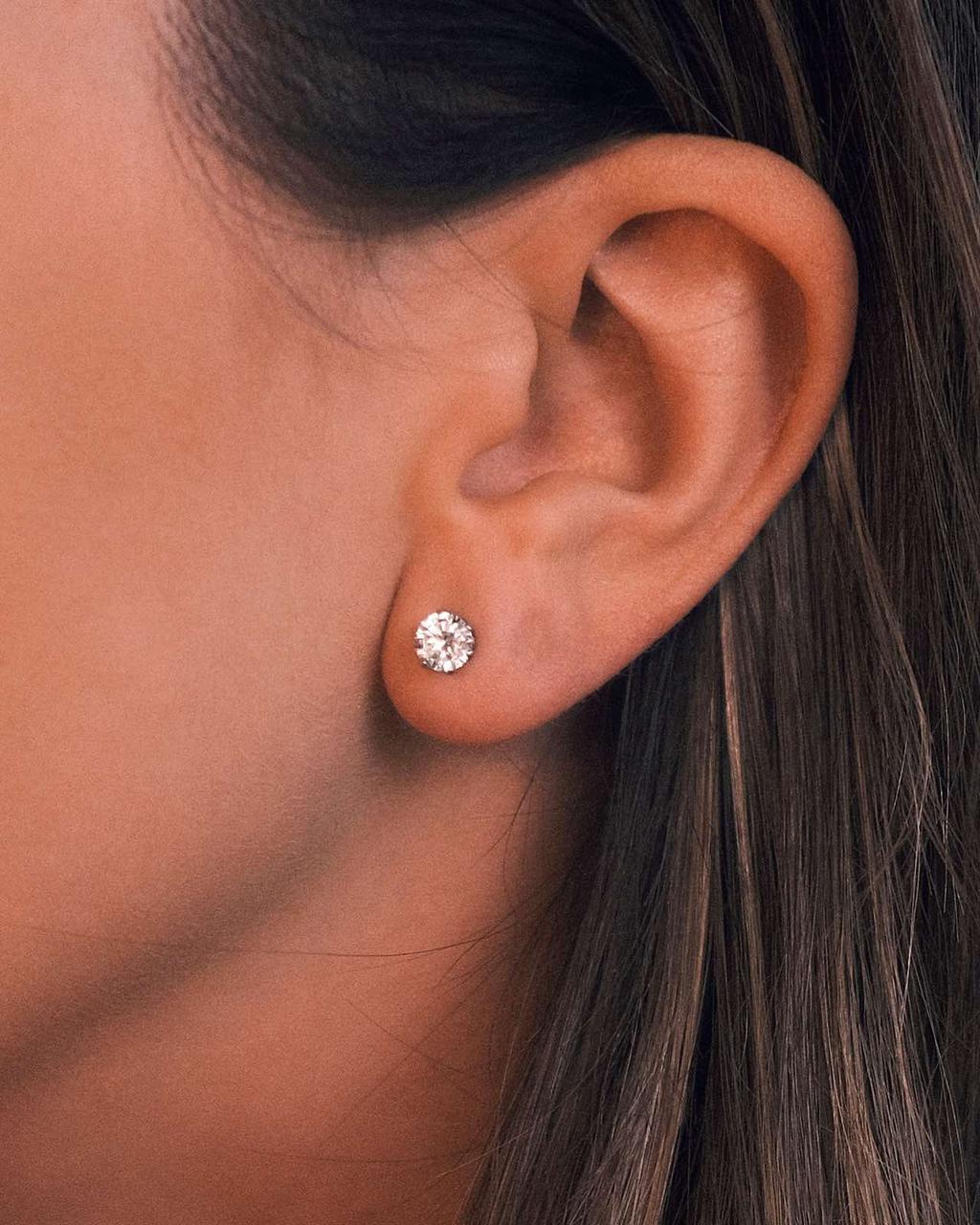 Сережки S925 Срібні Сережки - 5 мм Діамант - Kashimir.me Taton.shop