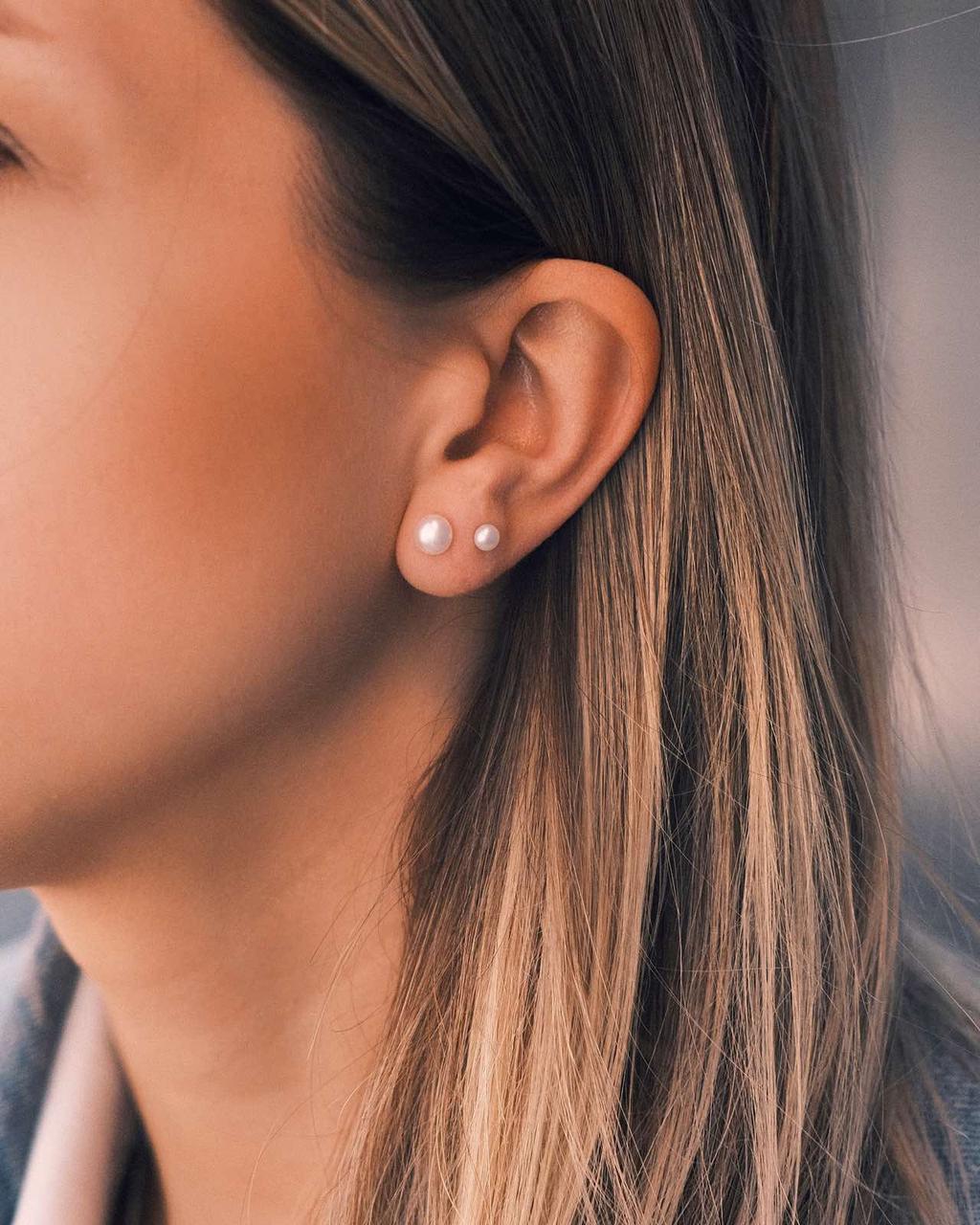 Сережки S925 Срібні Сережки - Перлинки Великі 6 - Kashimir.me Taton.shop