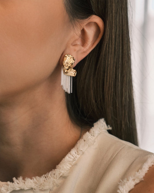 Сережки Преміум Сережки «Крила метелика» 🦋 з китицями Gold - Kashimir.me Taton.shop