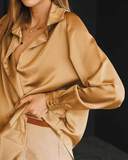 сорочка Сатинована сорочка з ефектом шовку Olive S - Tsupkyi (Цупкий) Taton.shop