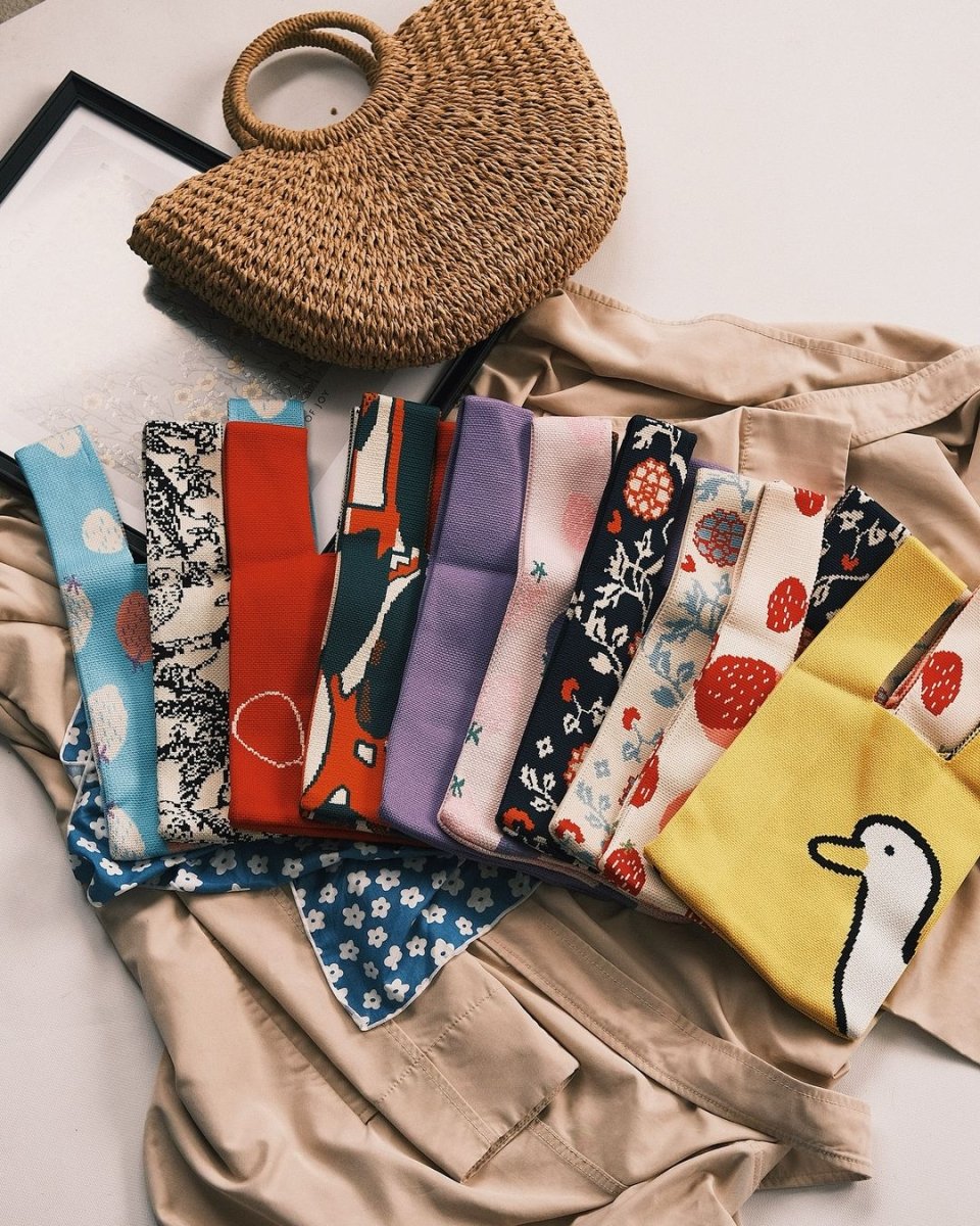 Bags Сумка Шопер - Яскраві кольори, В'язані Жовтий з гускою - Kashket.me Taton.shop