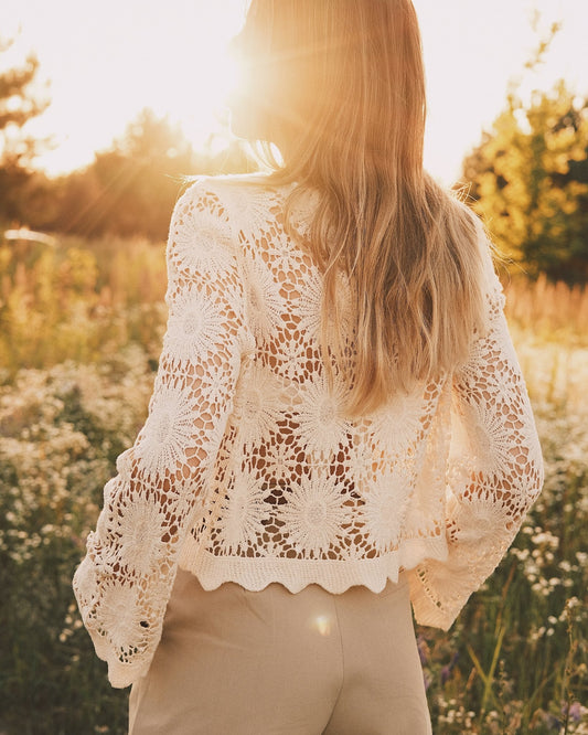 Tops Ажурний бежевий кардиган - Tsupkyi (Цупкий) Taton.shop