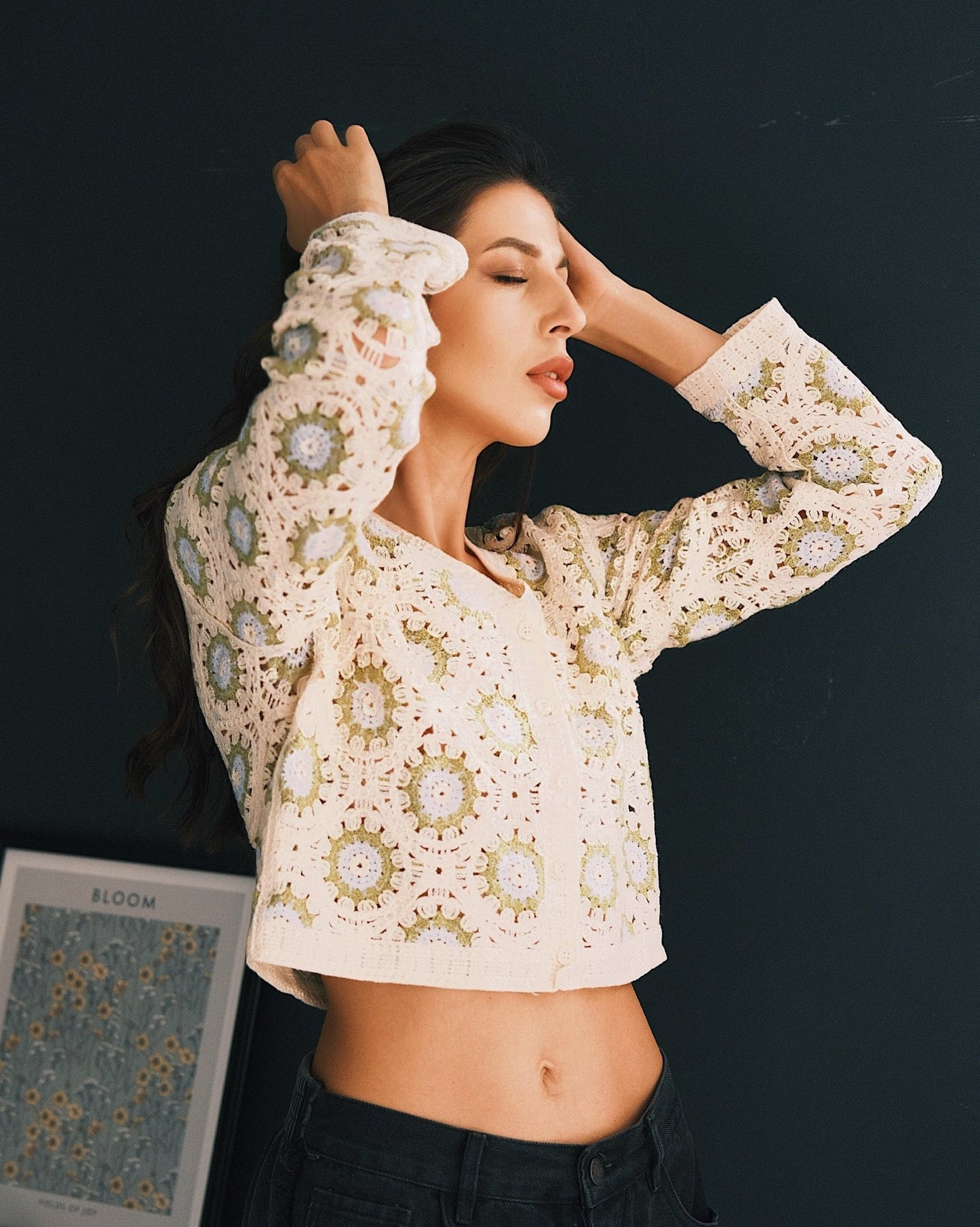 Tops В'язаний квітковий Кардиган One size Green - Tsupkyi (Цупкий) Taton.shop