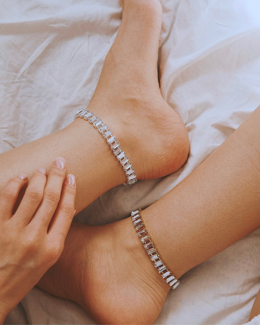 Браслет Браслет на щиколотку з цирконами Silver - Kashimir.me Taton.shop