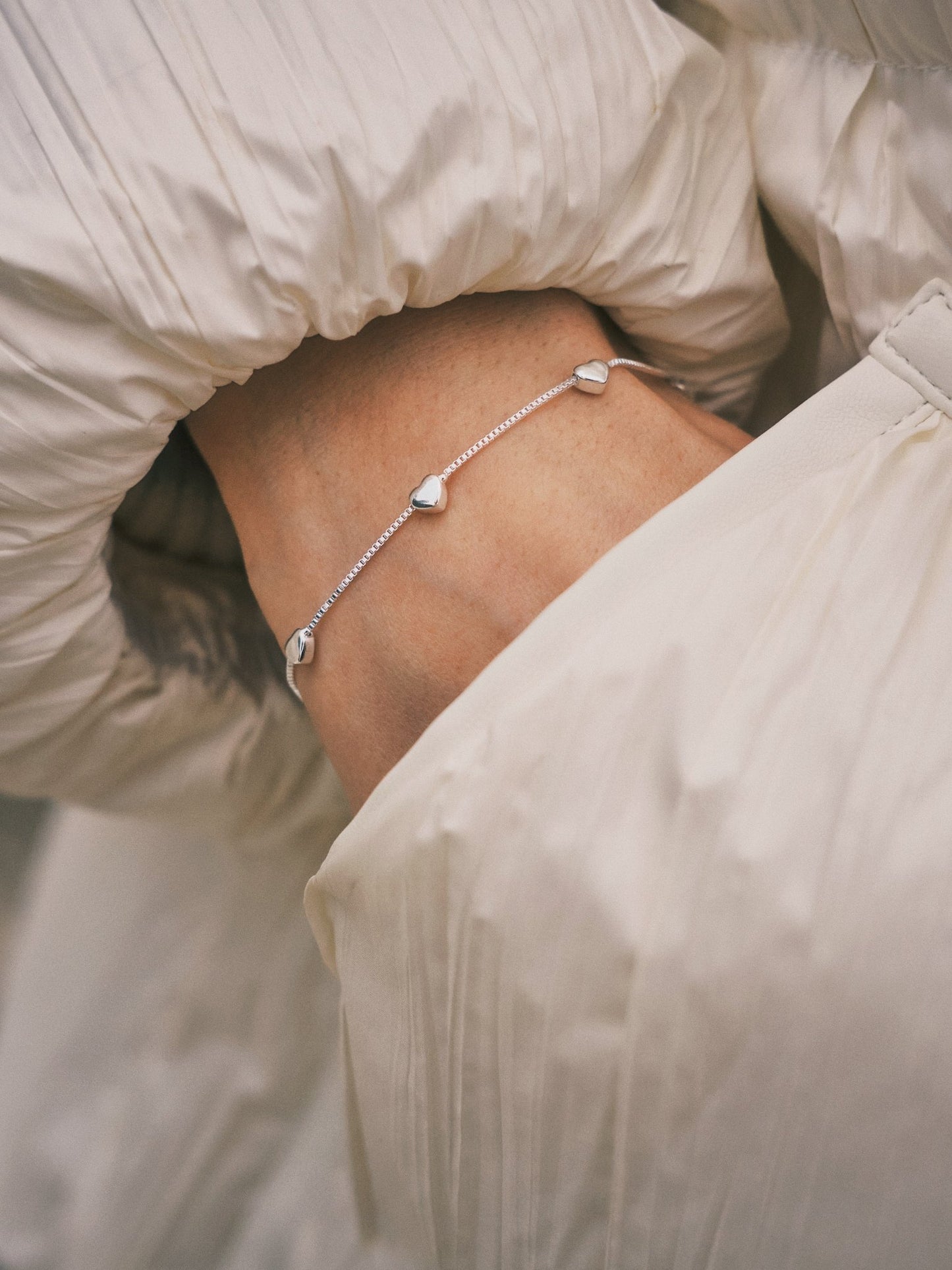 Браслет Посріблений Браслет з сердечками 🧡 - Kashimir.me Taton.shop