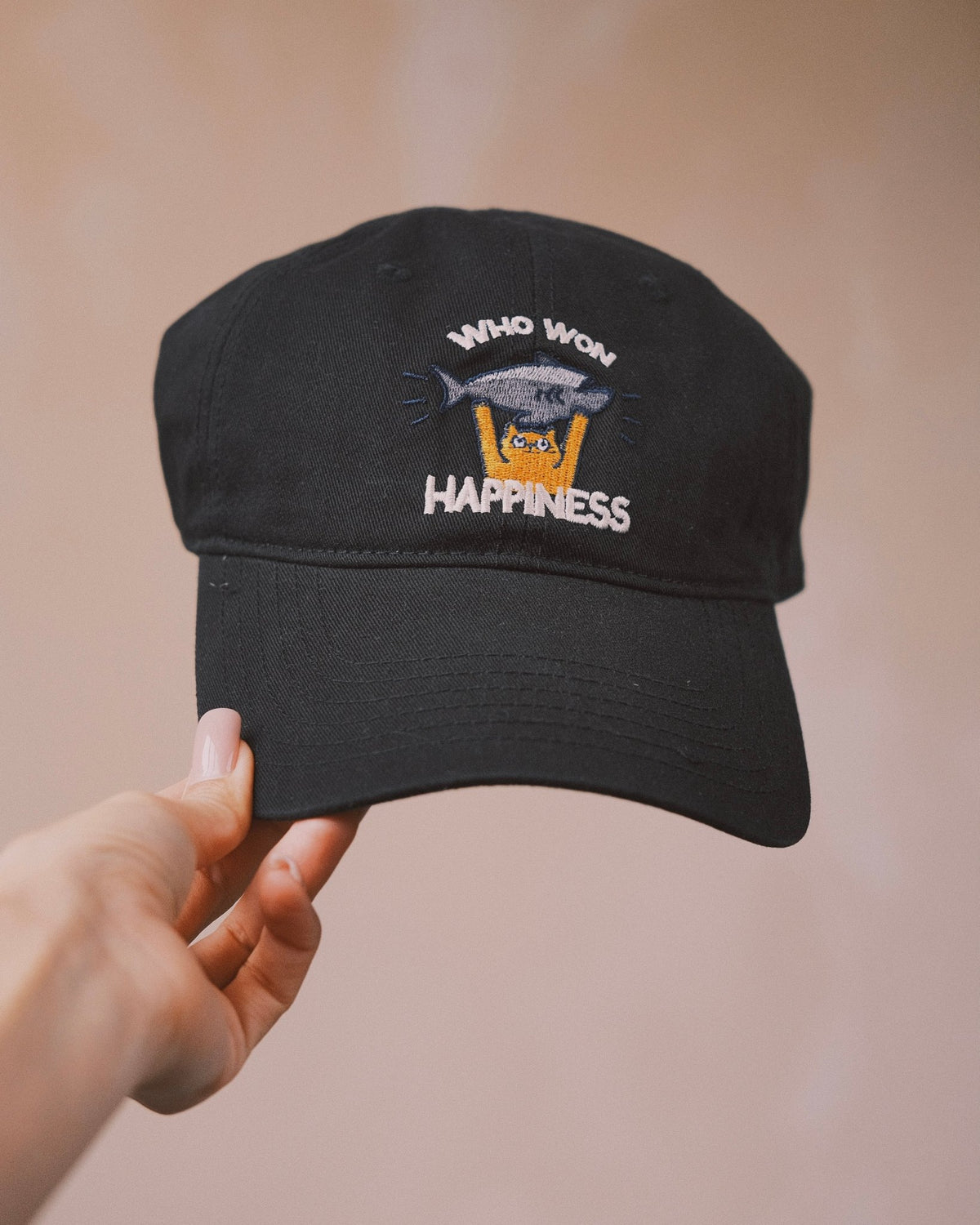 cap 🎣 "Who Won Happiness" — кепка, що говорить замість тебе! Black - Kashket.me Taton.shop