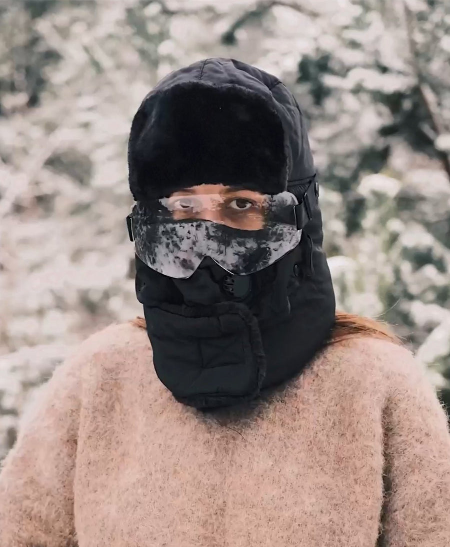 Шапка Чоловіча лижна шапка з маскою 3 в 1 Чорна - Kashket.me Taton.shop