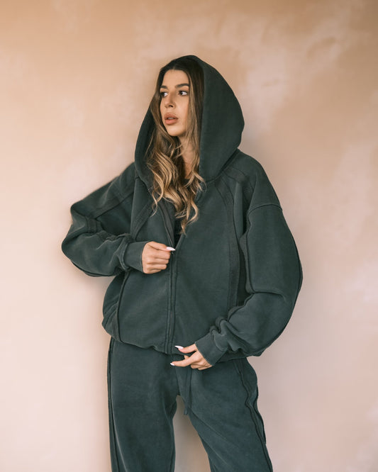 Hoodies Оверсайз Зіп Худі з полосками. Теплий, м'який фліс S - Tsupkyi (Цупкий) Taton.shop