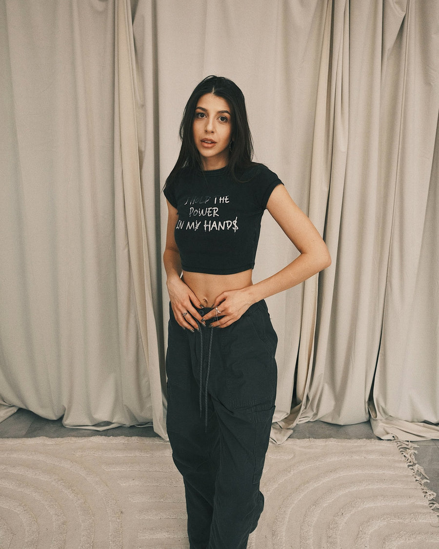 Tops Топ «I HOLD THE POWER IN MY HANDS» S Black - Tsupkyi (Цупкий) Taton.shop