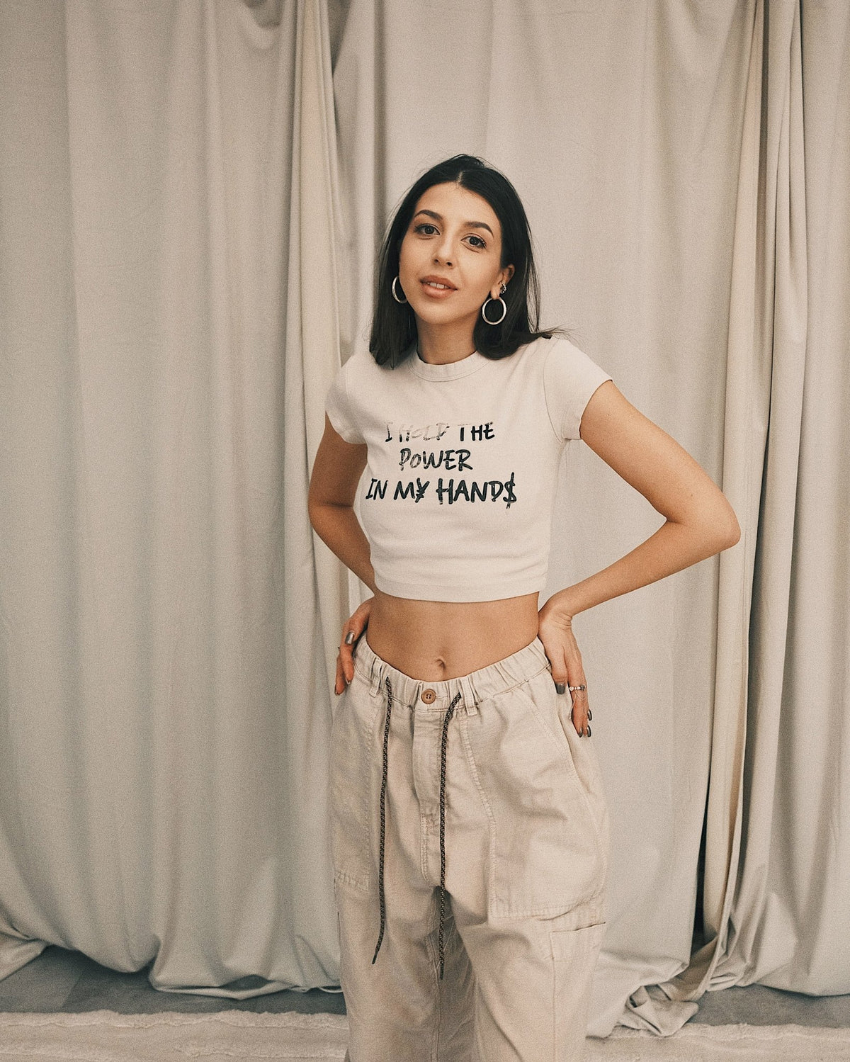 Tops Топ «I HOLD THE POWER IN MY HANDS» S Black - Tsupkyi (Цупкий) Taton.shop