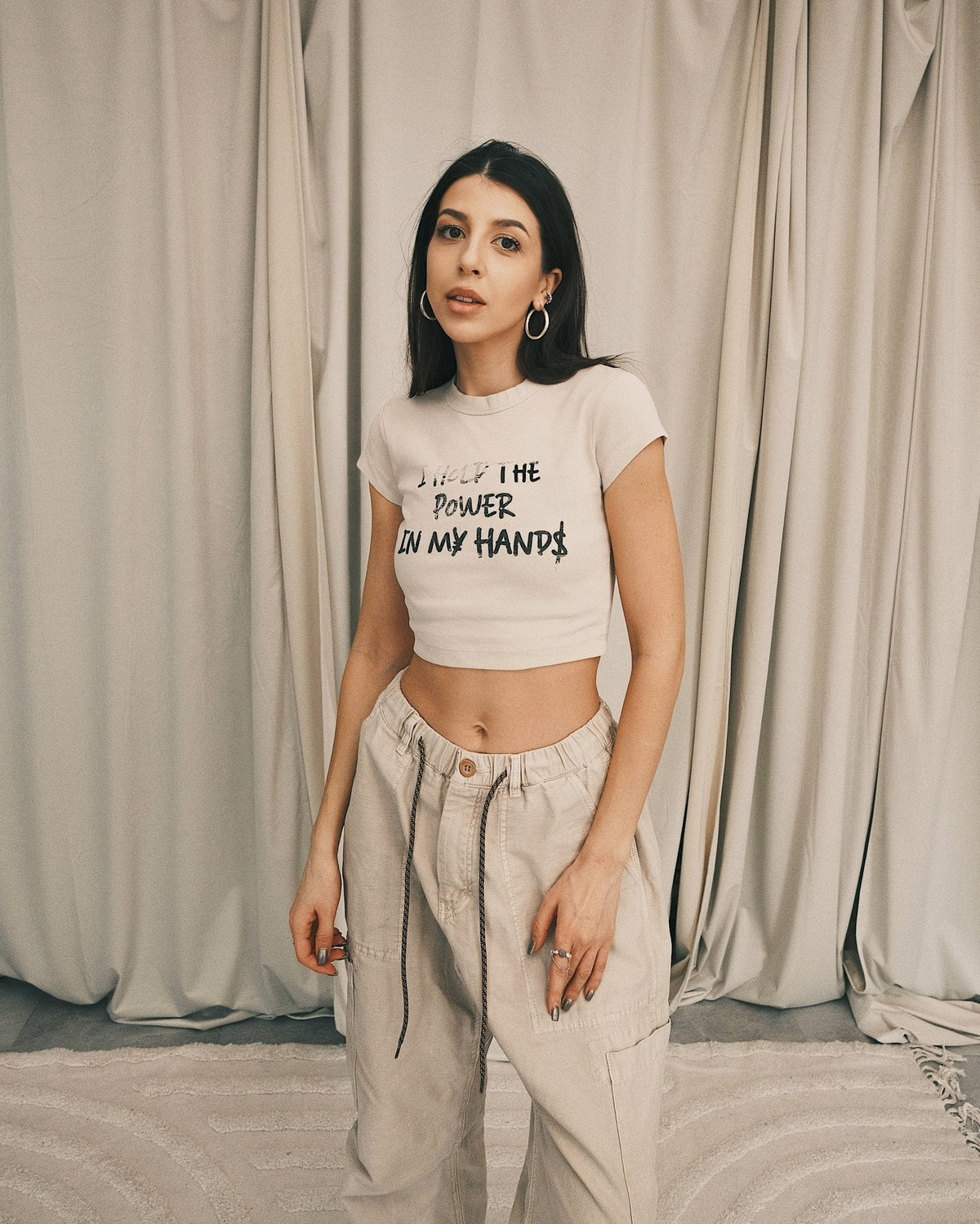 Tops Топ «I HOLD THE POWER IN MY HANDS» S Black - Tsupkyi (Цупкий) Taton.shop