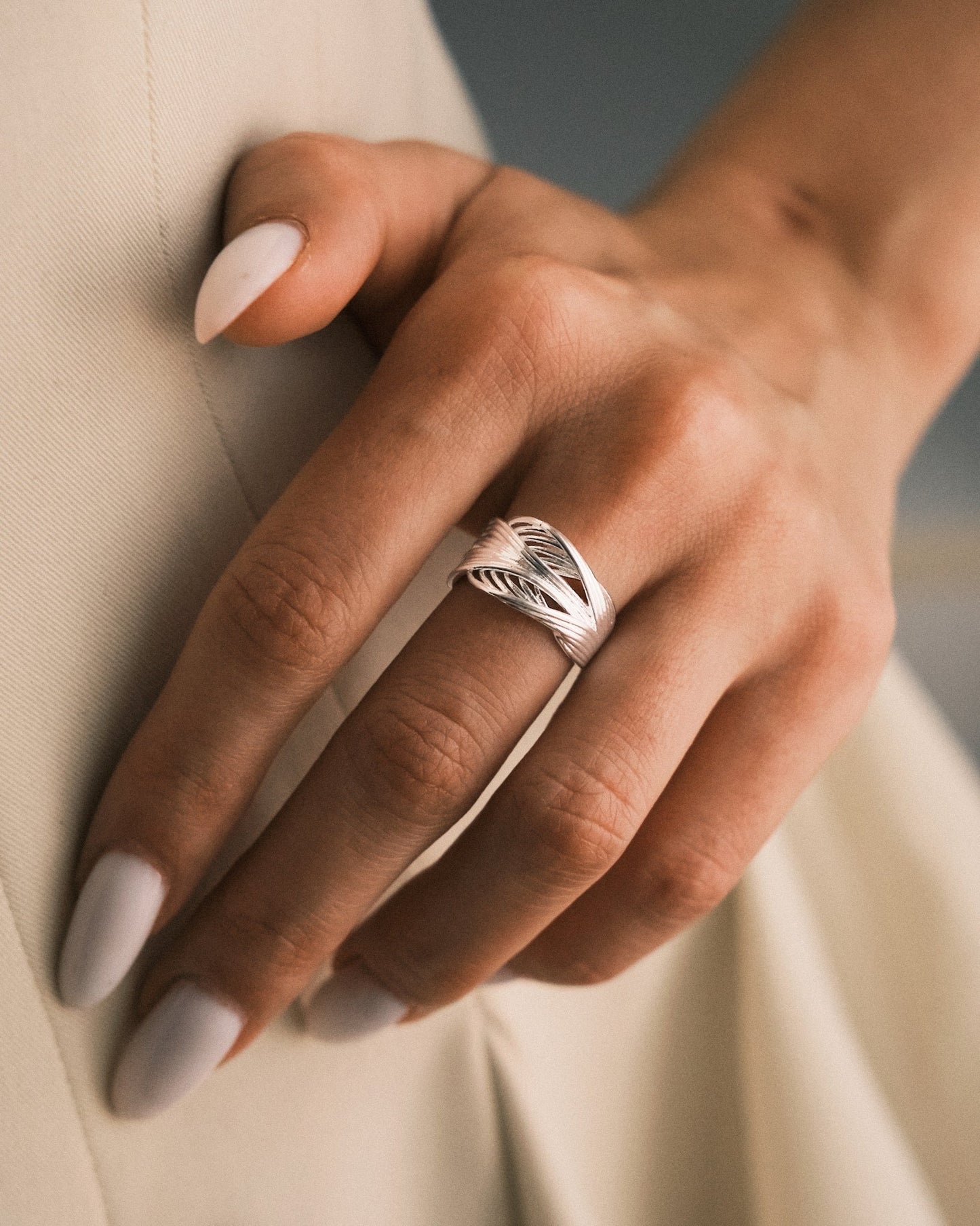 Каблучка «Лінії Магнетизму» — срібне покриття, регульована З регулюванням - Kashimir.me Taton.shop