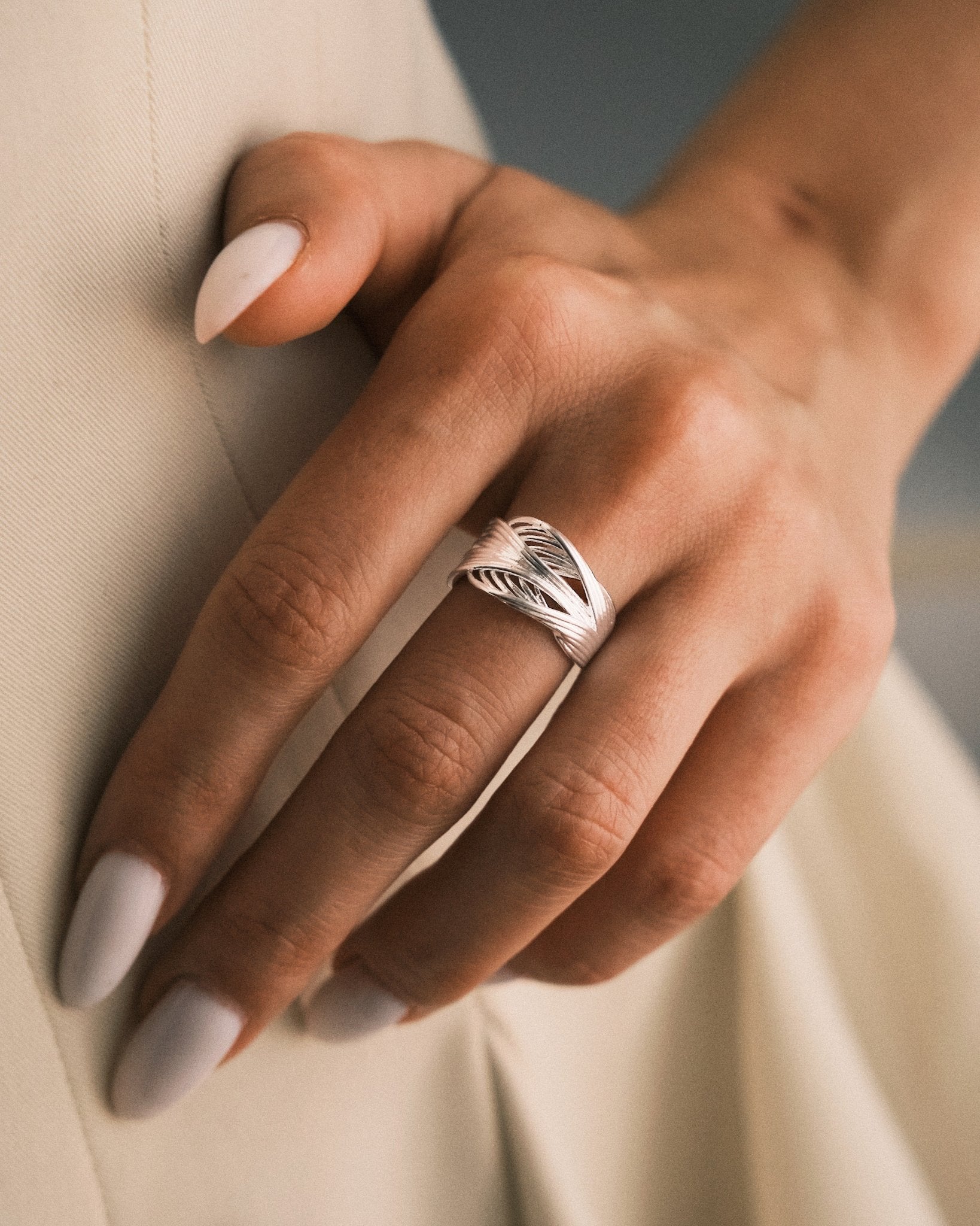 Каблучка «Лінії Магнетизму» — срібне покриття, регульована З регулюванням - Kashimir.me Taton.shop