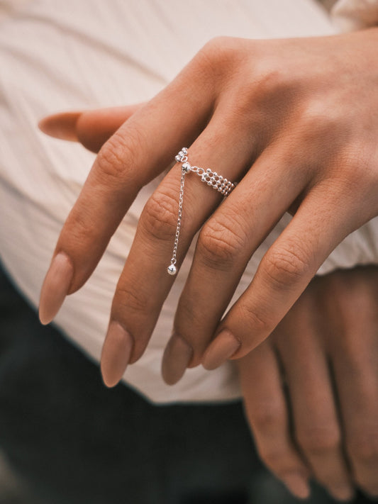 Каблучка S925 Срібна Каблучка Кристалічна Сітка - Kashimir.me Taton.shop