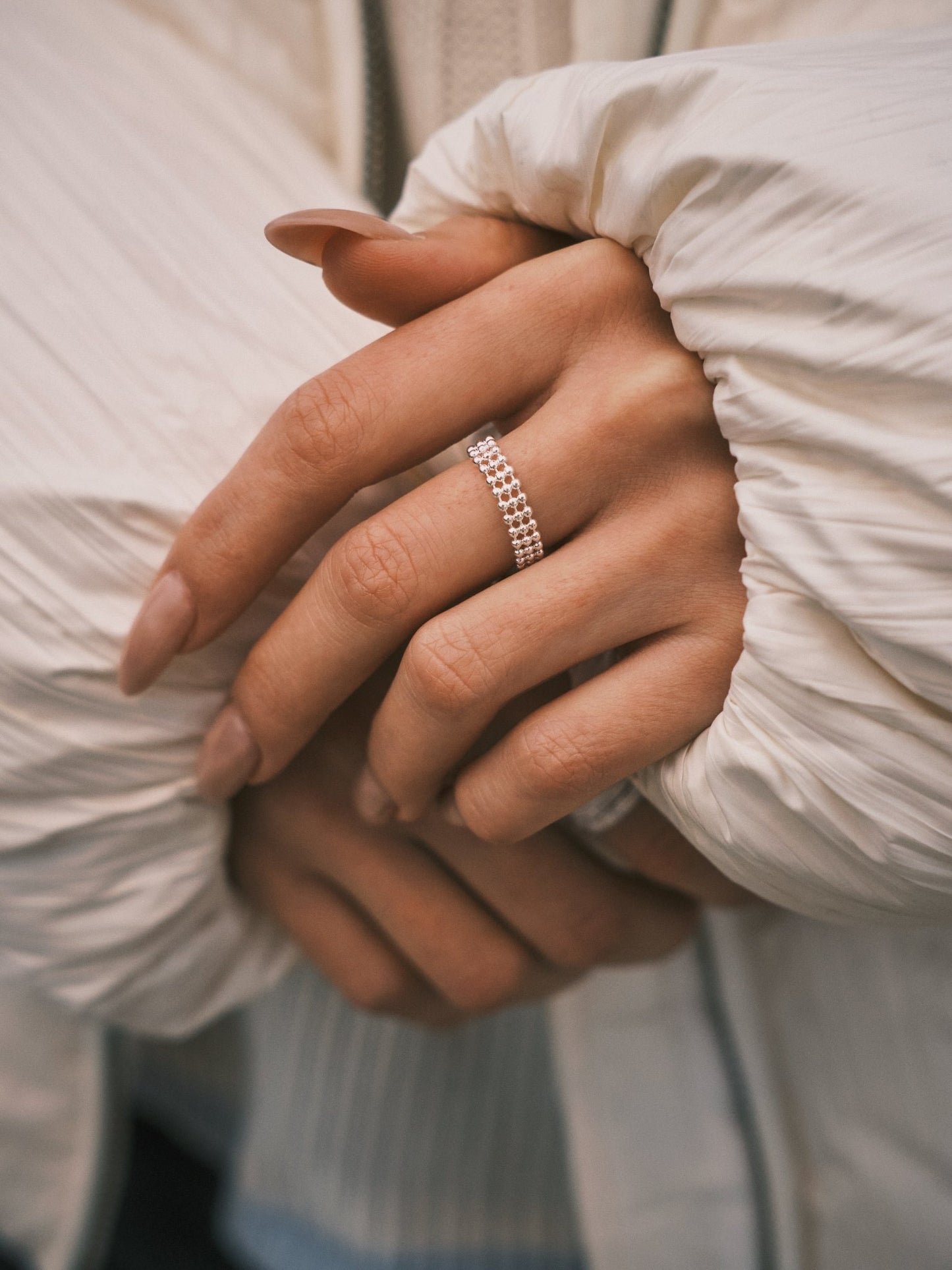 Каблучка S925 Срібна Каблучка Кристалічна Сітка - Kashimir.me Taton.shop