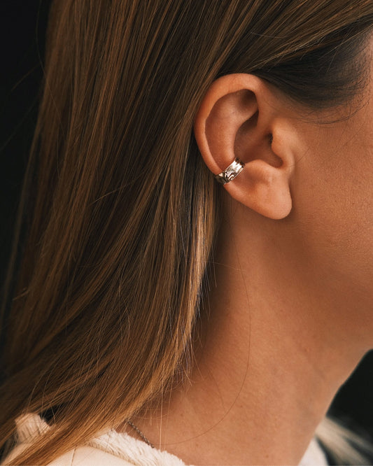 Каф ✨ Сережка - каф з фактурним дизайном Silver - Kashimir.me Taton.shop
