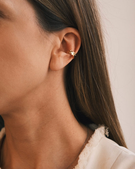 Каф ✨ Сережка - каф з фактурним дизайном Silver - Kashimir.me Taton.shop