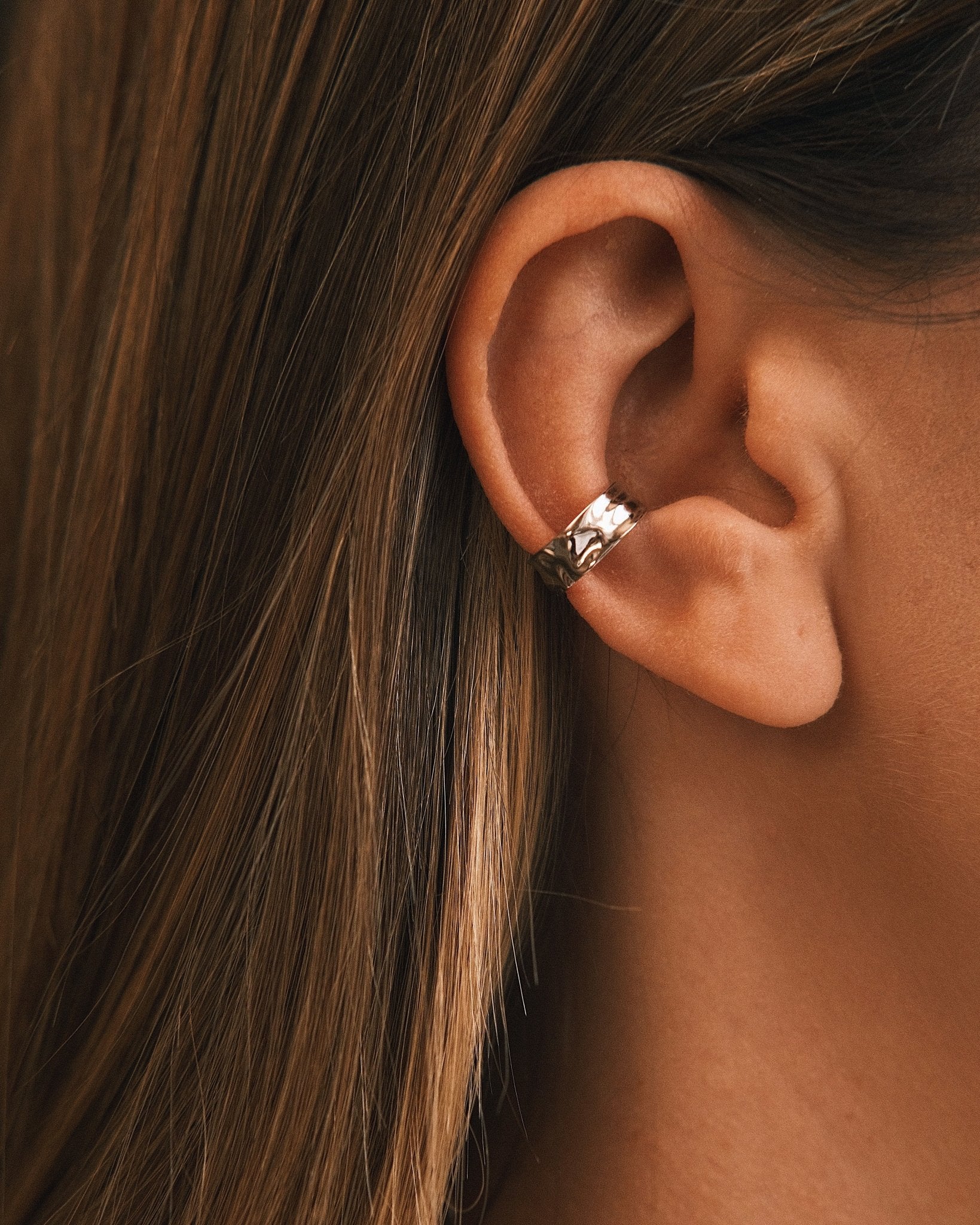 Каф ✨ Сережка - каф з фактурним дизайном Silver - Kashimir.me Taton.shop