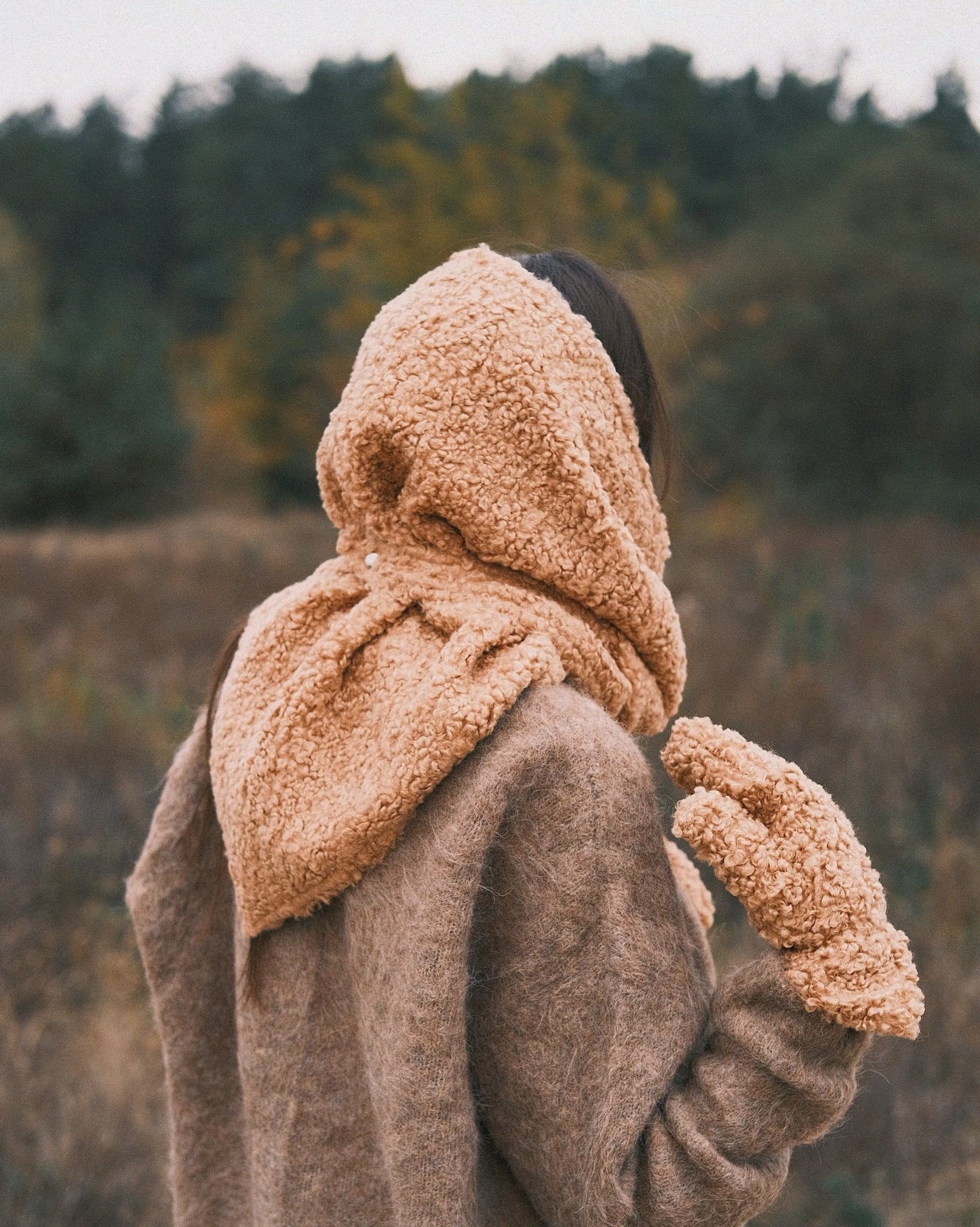 Хуска Тепла Зимня Косинка під Барашку Beige - Kashket.me Taton.shop