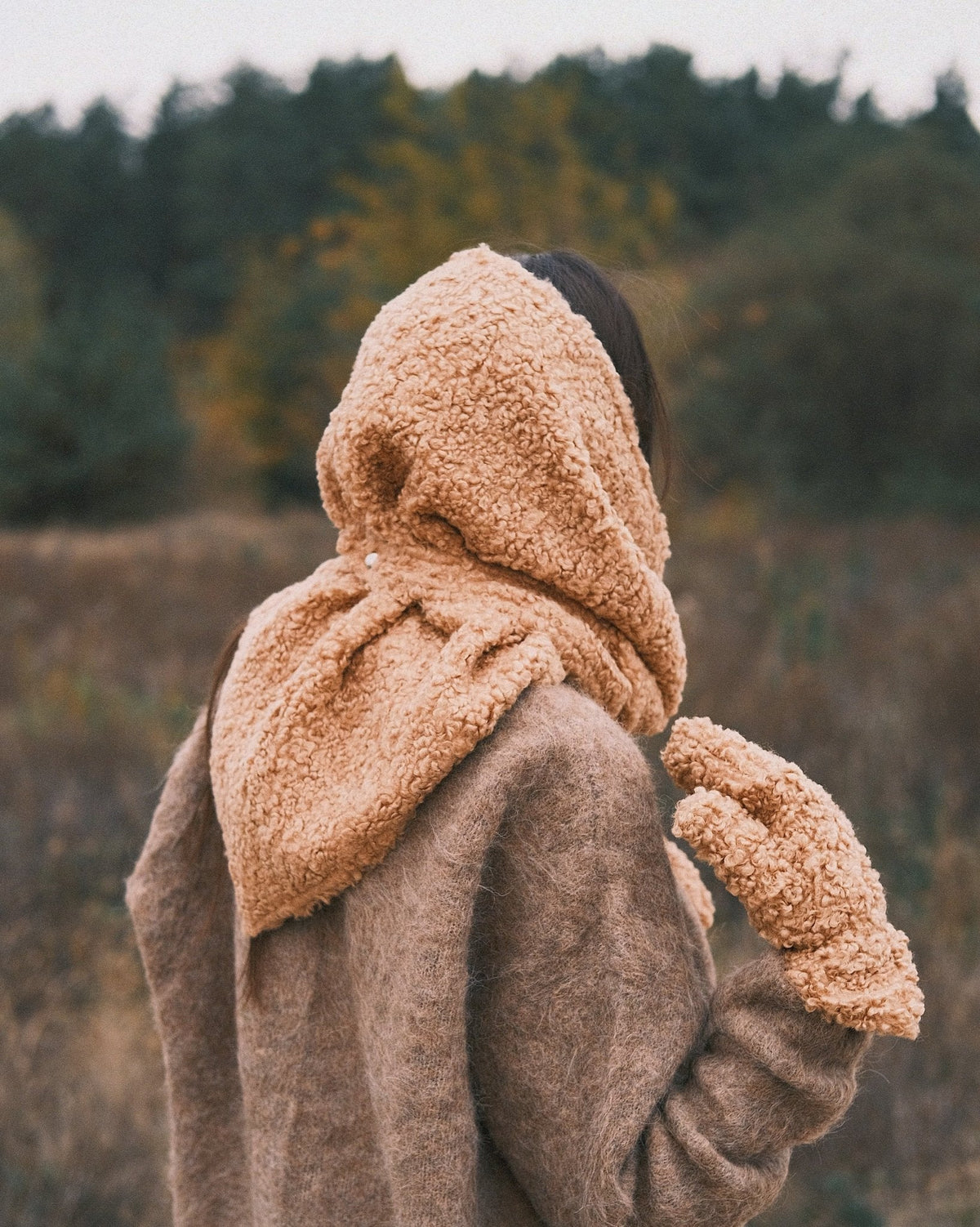 Хуска Тепла Зимня Косинка під Барашку Beige - Kashket.me Taton.shop