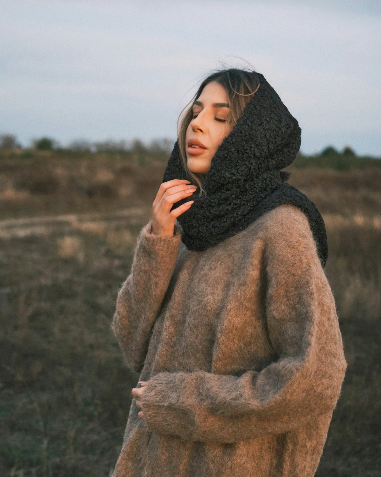 Хуска Тепла Зимня Косинка під Барашку Black - Kashket.me Taton.shop