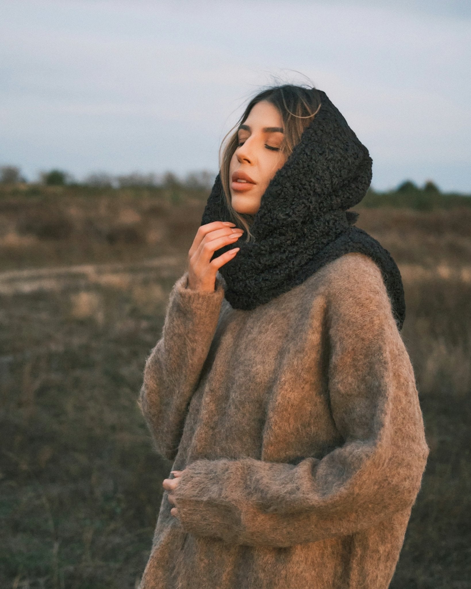 Хуска Тепла Зимня Косинка під Барашку Black - Kashket.me Taton.shop