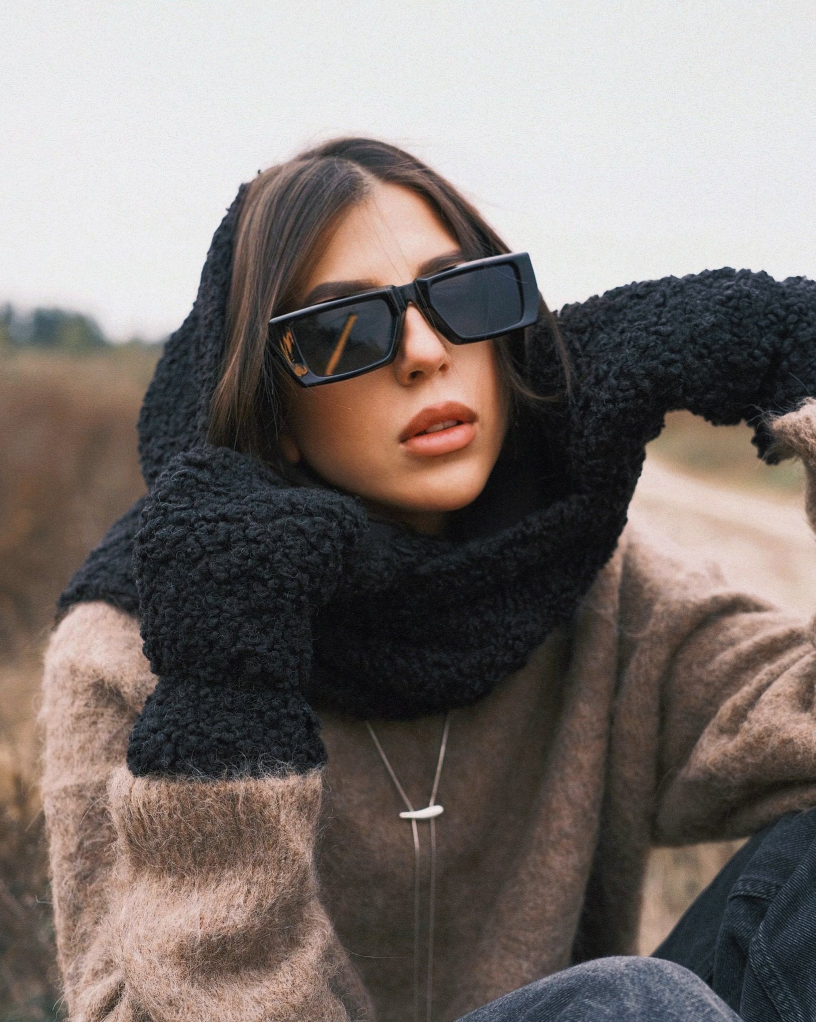 Хуска Тепла Зимня Косинка під Барашку Black - Kashket.me Taton.shop