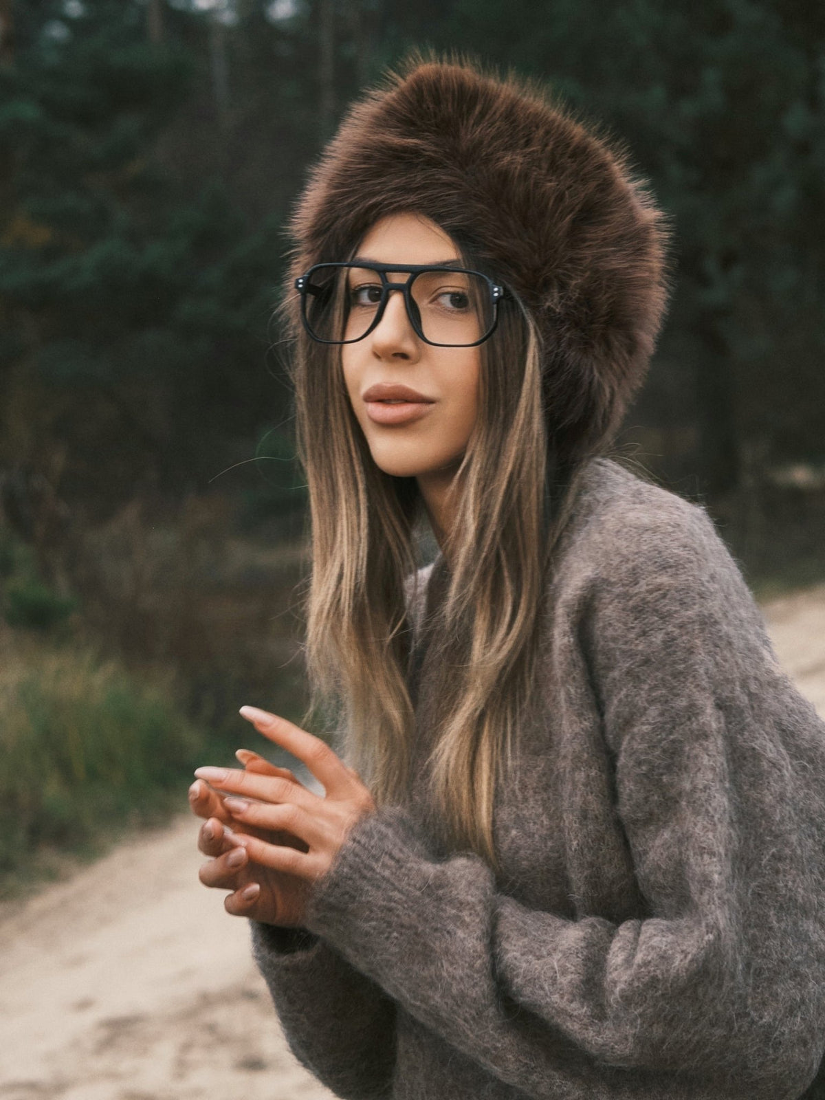 Панама Тепла зимова повʼязка на голову зі штучного хутра 🧣✨ жіноча хутряна повʼязка замість шапки Brown - Kashket.me Taton.shop
