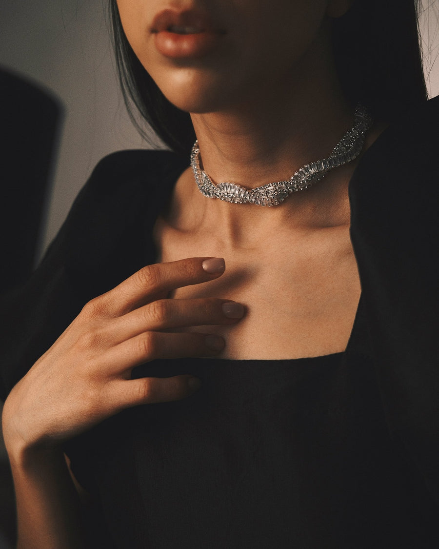 Підвіска Кольє — чокер “Twist Luxe” сріблястий / золотистий Silver