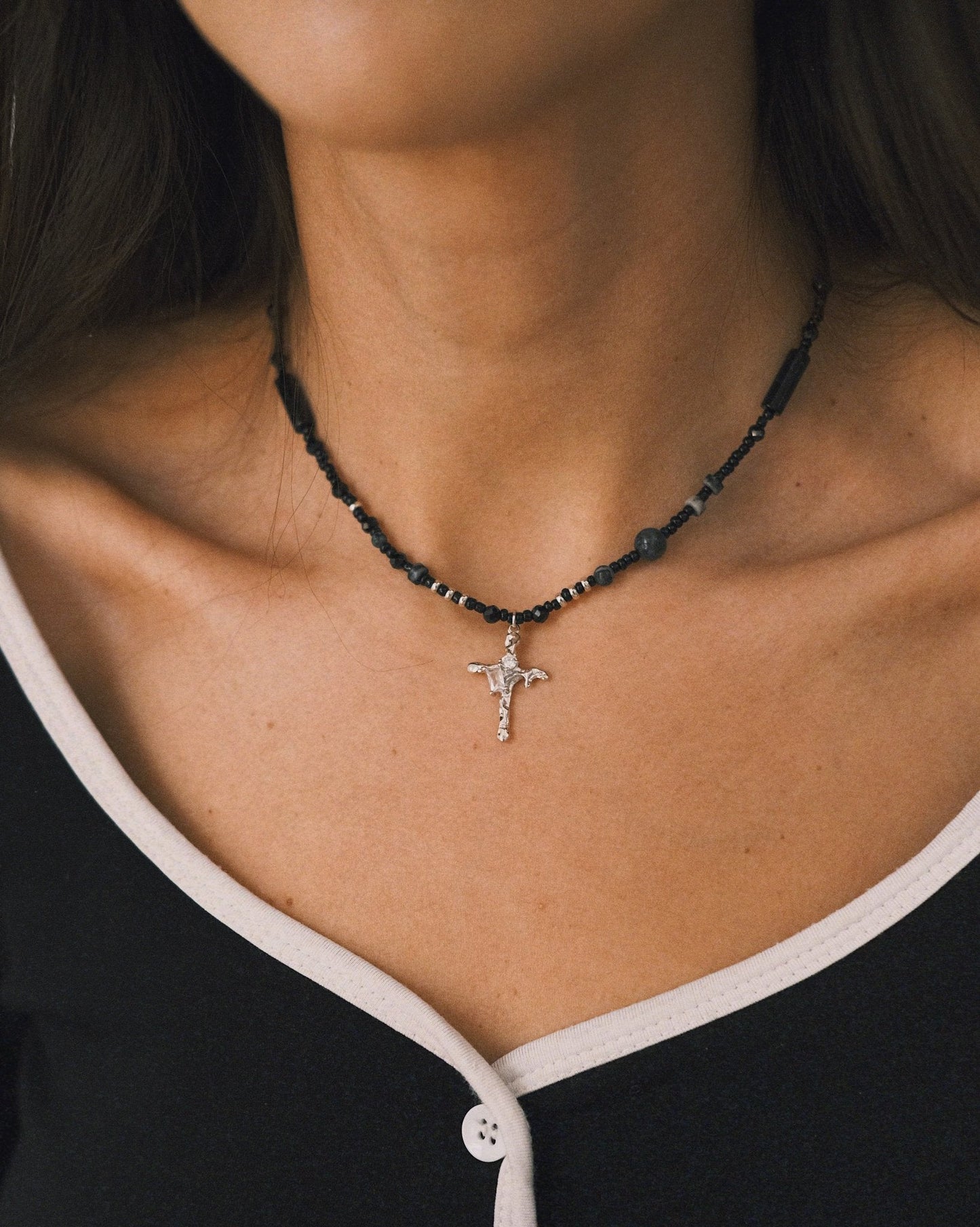 Підвіска S925 Приголомшлевий Срібний Хрестик з Фіанітами - Kashimir.me Taton.shop