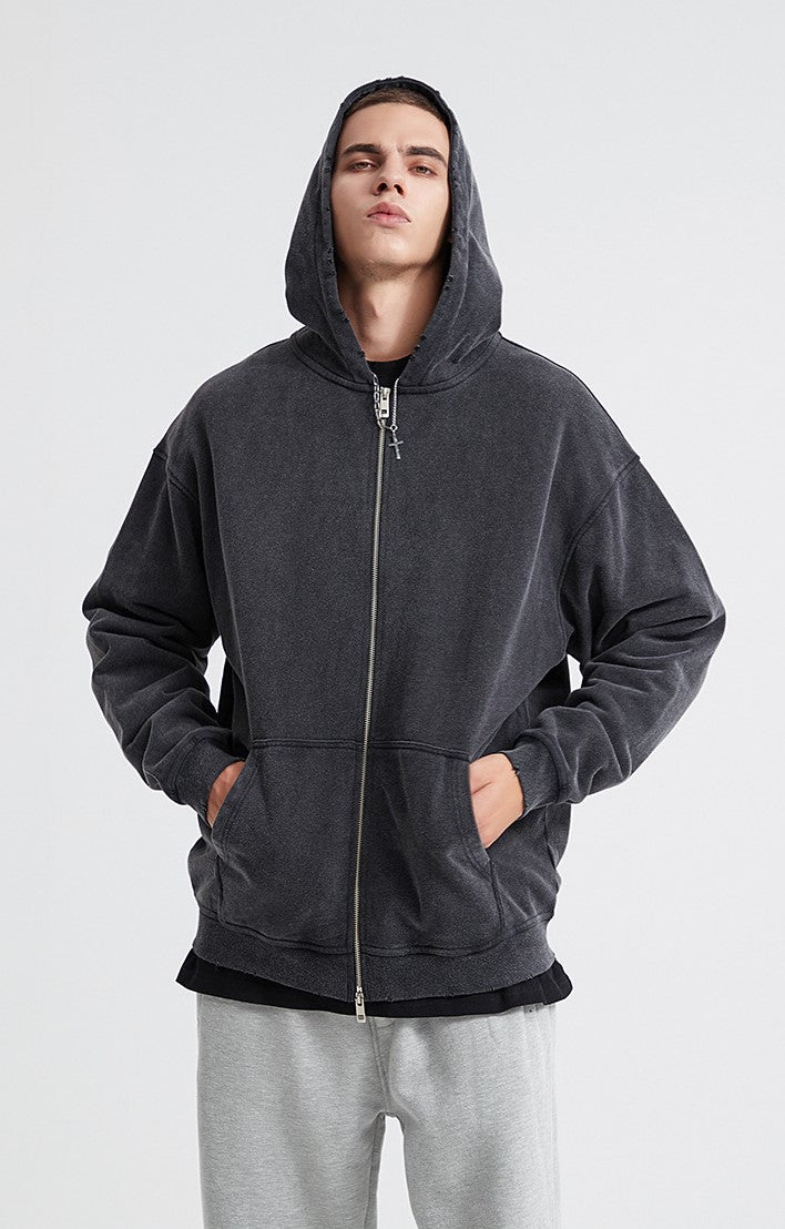 zipper hoodie Потерта оверсайз Зіпка M - Tsupkyi (Цупкий) Taton.shop