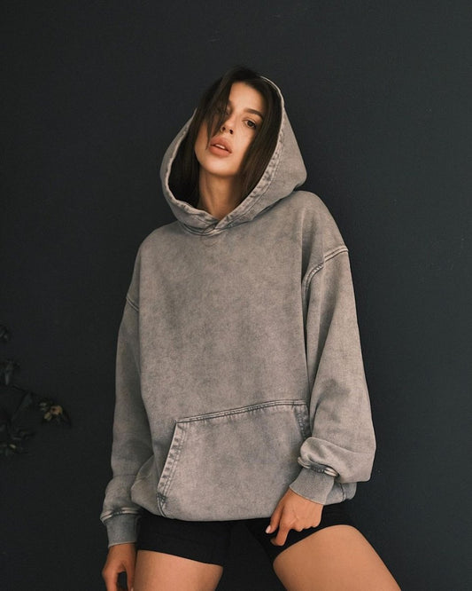 Hoodies Потертий оверсайз Худі Кофта з капюшоном S Графіт - Tsupkyi (Цупкий) Taton.shop