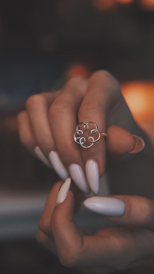 Silver-plated ring “Flower”