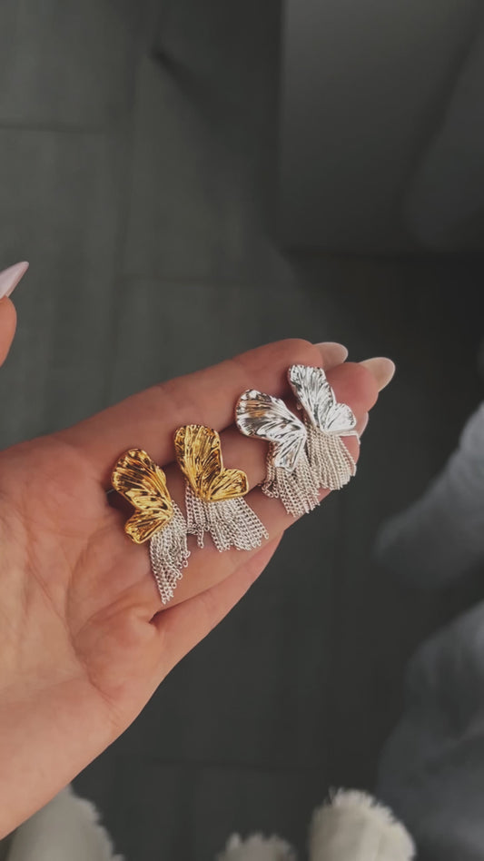 Преміум Сережки «Крила метелика» 🦋 з китицями